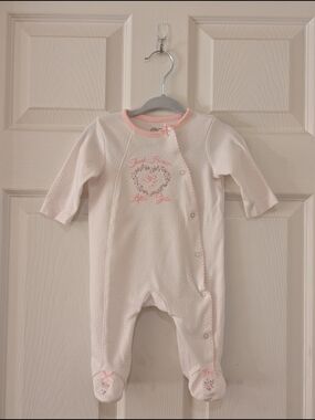 Little Me Girls 3 Month Pink Footed One-Piece Romper
